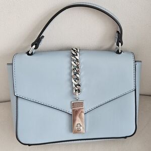 Womens Guess Los Angeles Handbag. "Blue Moon" With Silver Chain & Details.